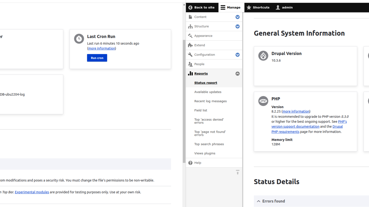 Images showing comparison of navigation ui between drupal 10 and drupal 11