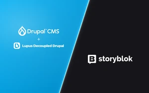 © drunomics GmbH
Source: Arthur Lorenz / Claude Code Blue and Grey Diagonal Split of Drupal CMS Lupus Decoupled Drupal and Storyblok Logos