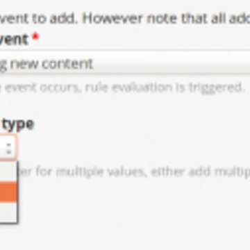 © Drupal Drupal react on event settings