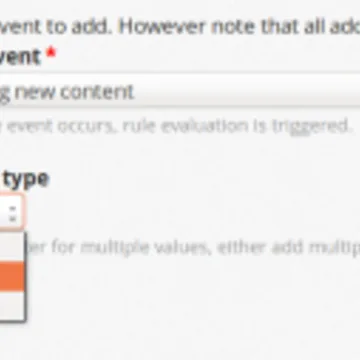 © Drupal Drupal react on event settings