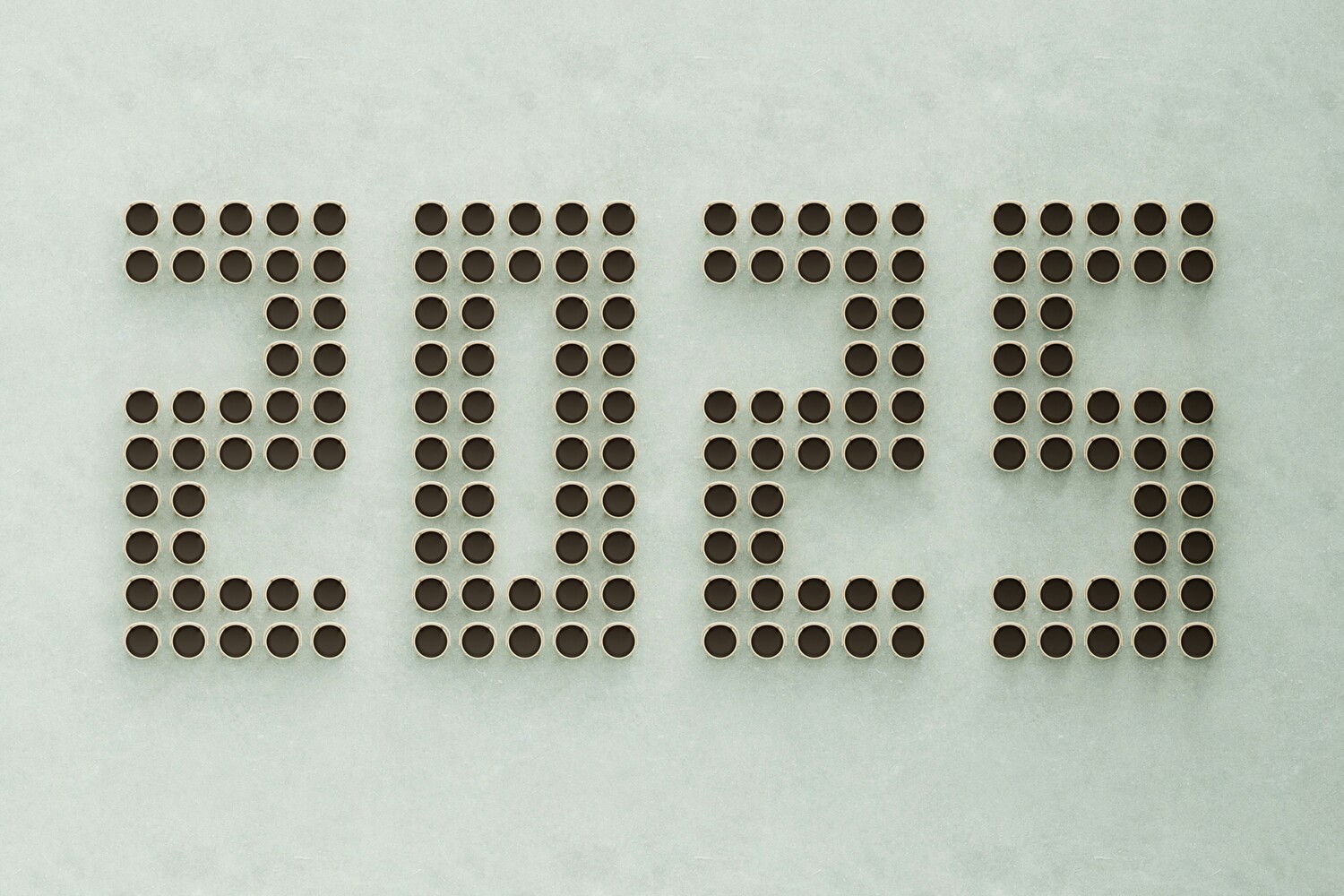 2025 written in Braille dots