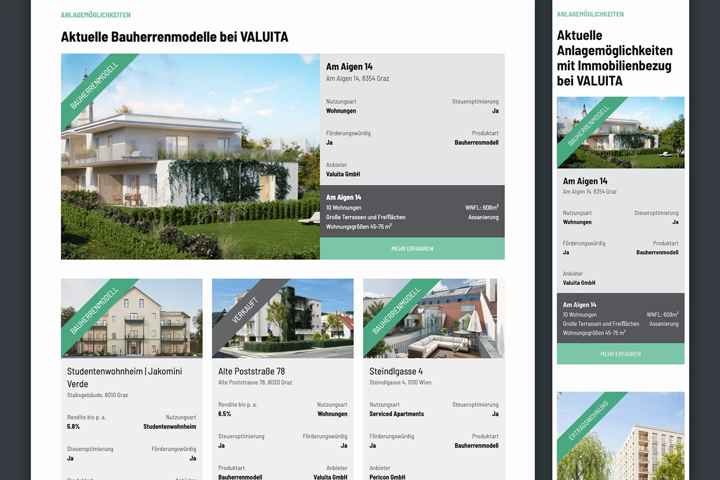 © drunomics Gmbh Valuita projects overview screenshot