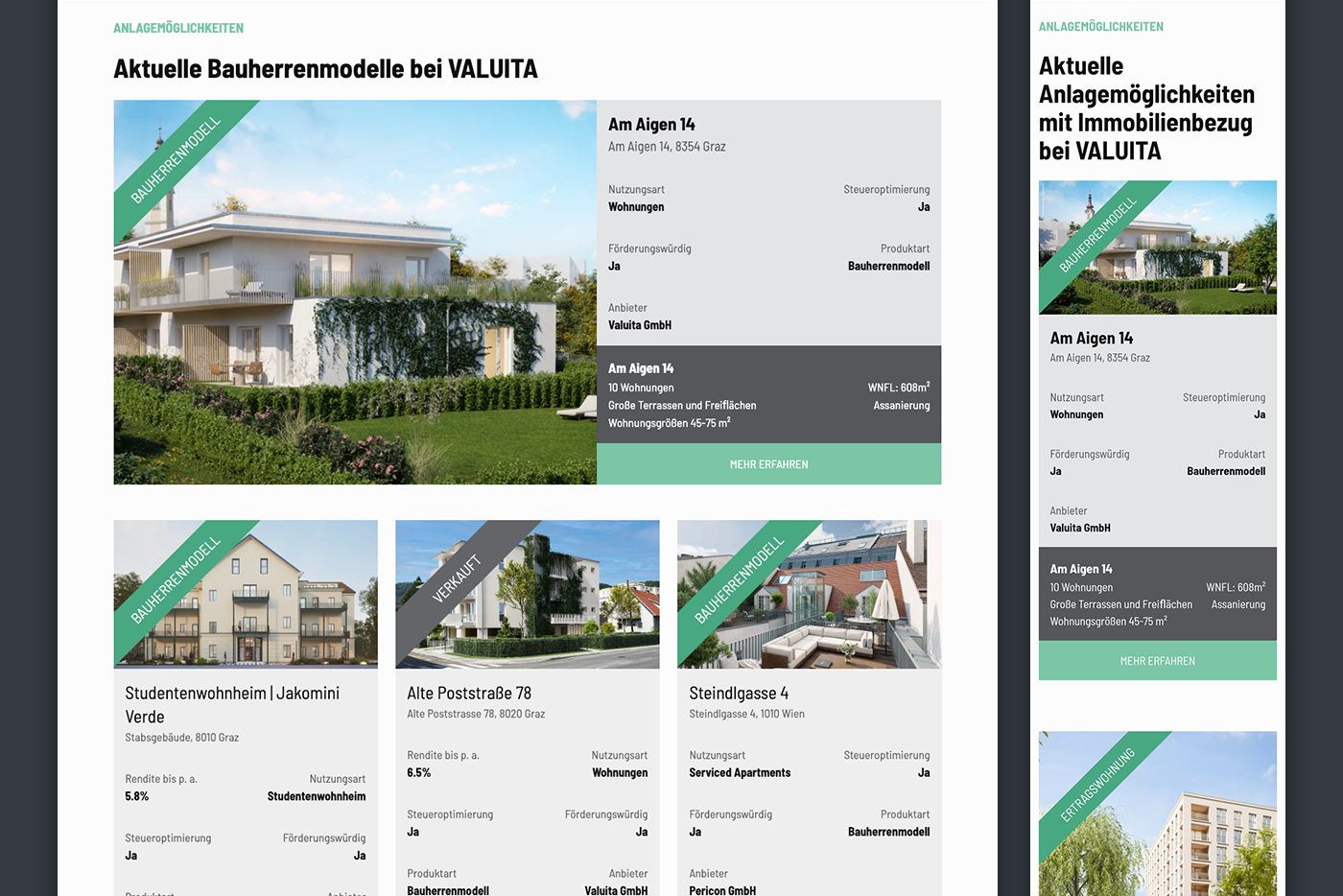 © drunomics Gmbh Valuita projects overview screenshot